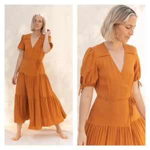 Christy Dawn Augusta Turmeric Wrap Dress Gauze Small NEW NWT S